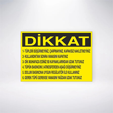 Tüplerle İlgili Uyarı Sticker 20X28 Cm