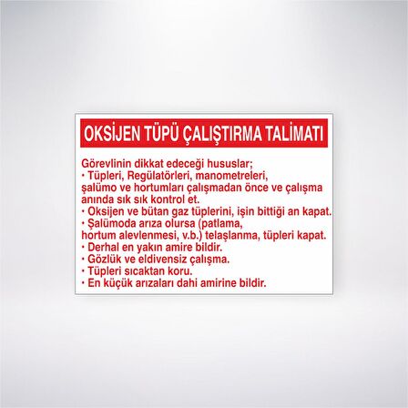 Oksijen Tüpü Çalıştırma Talimatı