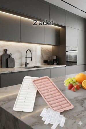 11 Hazneli Yapışmaz Bas Parmak Buzluk/Pratik Çubuk Buz Kalıbı Buzluk/ Kokteyl Sunum Buz Kalıbı 2'li