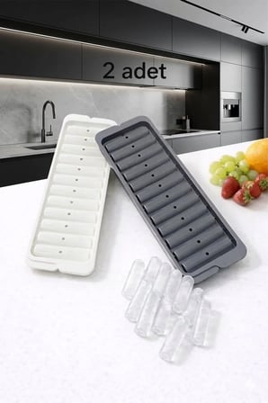 11 Hazneli Yapışmaz Bas Parmak Buzluk/Pratik Çubuk Buz Kalıbı Buzluk/ Kokteyl Sunum Buz Kalıbı 2'li