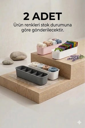 Tevy 5 Bölmeli Dolap İçi Düzenleyici/Masa Üstü Düzenleyici/Çok Amaçlı Organizer 2 ADET