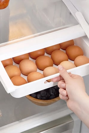 Eggly Pratik Geçmeli Mandallı Raf Yumurtalık 15'li Dolap Içi Yumurta Dizme Organizeri