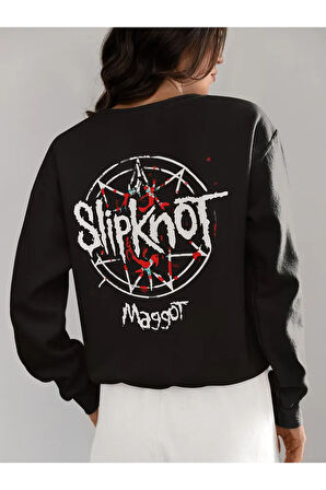 Slipknot Maggot Baskılı Unisex Oversize Müzik Grubu Sweatshirt