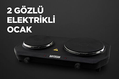 Bayersan 2 Gözlü Set Üstü Elektrikli İkili Ocak