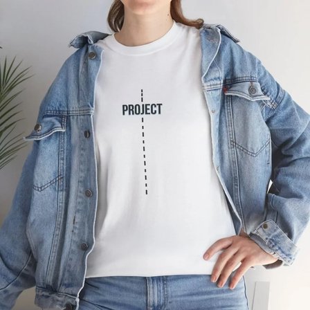 İKALES Unisex Bisiklet Yaka Baskılı T-Shirt - Beyaz