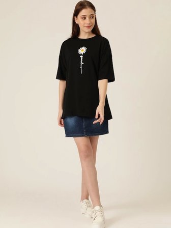 İKALES Baskılı T-shirt - Siyah