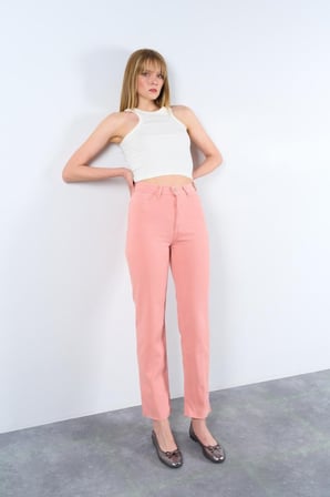 İKALES Strong Düz Pantolon - Pudra