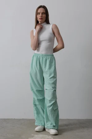 İKALES Paraşüt Cargo Pantolon - Mint