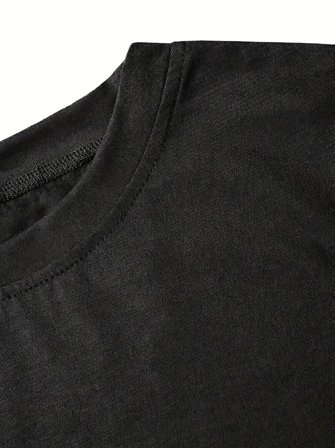 İKALES Fiyonk Baskılı Siyah Oversize Unisex T-shirt- Siyah