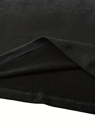 İKALES Fiyonk Baskılı Siyah Oversize Unisex T-shirt- Siyah