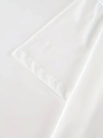 İKALES Baskılı Oversize Bisiklet Yaka T-shirt - Beyaz