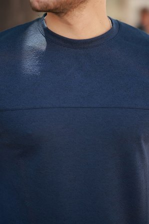 İKALES Erkek Oversize Bisiklet Yaka Kısa Kollu T-shirt