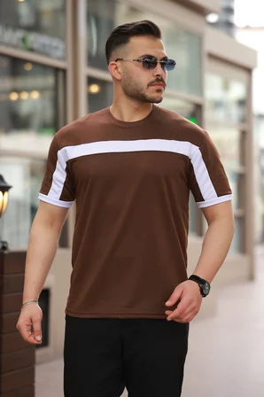 İKALES Erkek şerit Detaylı Kısa Kollu T-shirt