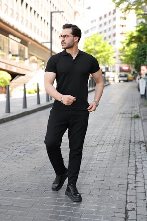 İKALES Erkek Kısa Kollu Yakalı Tişört