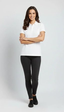 İKALES Pike Kumaş Düğmeli Yaka Regular Rahat Günlük Kısa Kol Tişört T-shirt - Beyaz