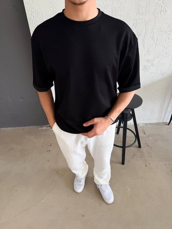 İKALES Erkek Duble Kol Basic Tişört