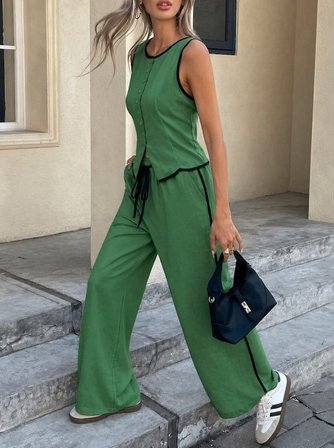 İKALES Kadın Kolsuz önü Düğmeli Yelek Ve Pantolon Ikili Takım