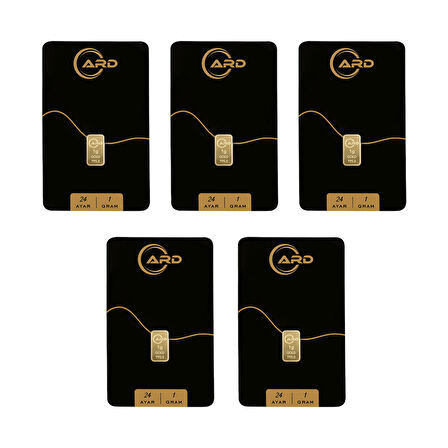 İstanbul Bilezik ARD 1 gr 24 Ayar Külçe Altın 5 Adet