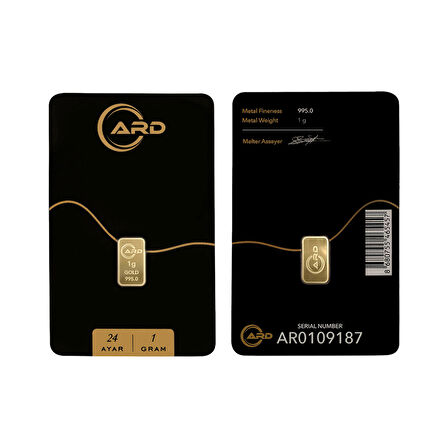 İstanbul Bilezik ARD 1 gr 24 Ayar Külçe Altın 5 Adet