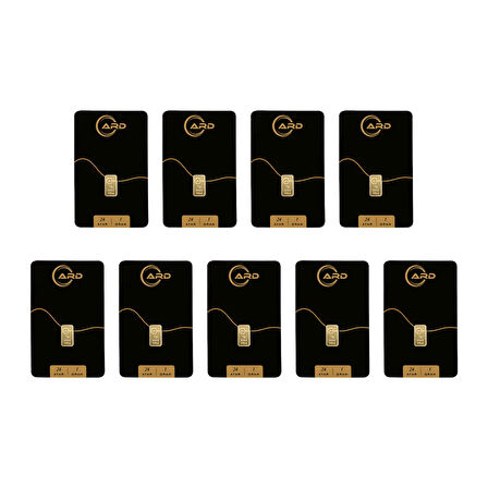 İstanbul Bilezik ARD 1 gr 24 Ayar Külçe Altın 9 Adet