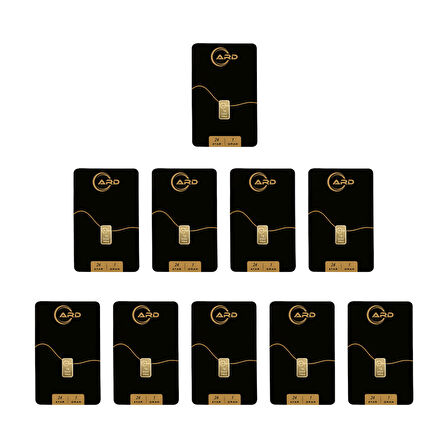 İstanbul Bilezik ARD 1 gr 24 Ayar Külçe Altın 10 Adet