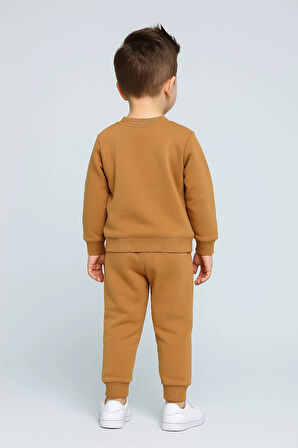 Erkek Çocuk Aslan Nakışlı 2’li Takım – Sweatshirt ve Alt Eşofman %100 Pamuk