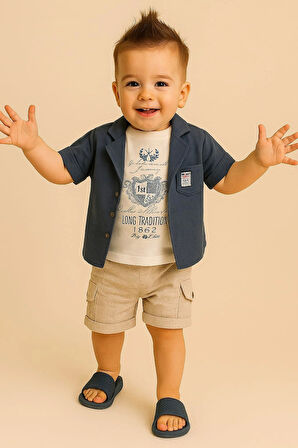 Keten Kapri Gömlekli 3'lü Takım