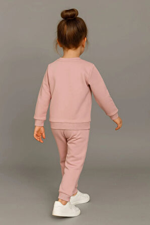 Sevimli Ayıcık Nakışlı %100 Pamuk 2’li Çocuk Eşofman Takımı