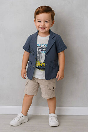 Keten Kapri Gömlekli 3'lü Takım