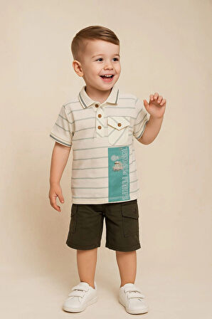 Müslim Tişört Yandan Cepli Kapri 2'li Takımlar