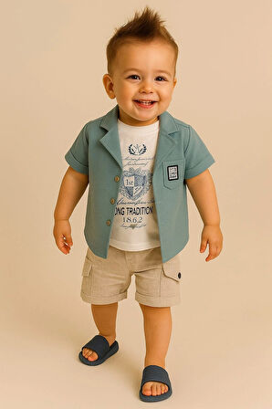 Keten Kapri Gömlekli 3'lü Takım