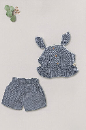 Fırfır Askılı 2’li Kız Bebek Yazlık Takım