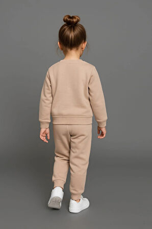 Sevimli Ayıcık Nakışlı %100 Pamuk 2’li Çocuk Eşofman Takımı