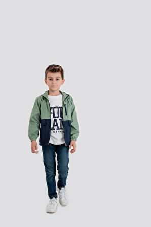 Çocuk Kapüşonlu Fermuarlı Rüzgarlık 3'lü Takım