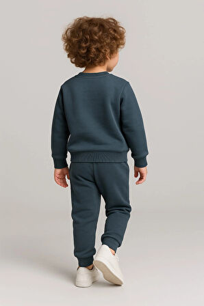 Erkek Çocuk Aslan Nakışlı 2’li Takım – Sweatshirt ve Alt Eşofman %100 Pamuk