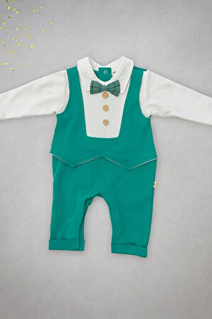 Bebek Şık Tulum Papyonlu Uzun Kollu