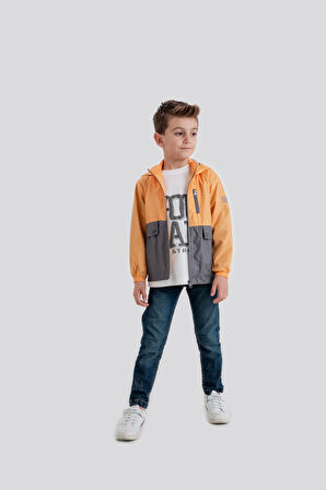 Çocuk Kapüşonlu Fermuarlı Rüzgarlık 3'lü Takım