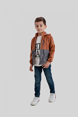 Çocuk Kapüşonlu Fermuarlı Rüzgarlık 3'lü Takım