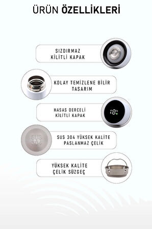 500 Ml Beyaz Dereceli Termos