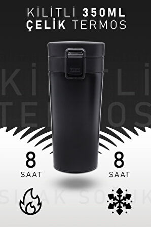 350 Ml Kilitli Çelik Termos
