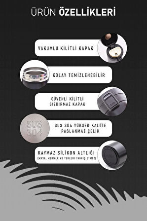 350 Ml Kilitli Çelik Termos