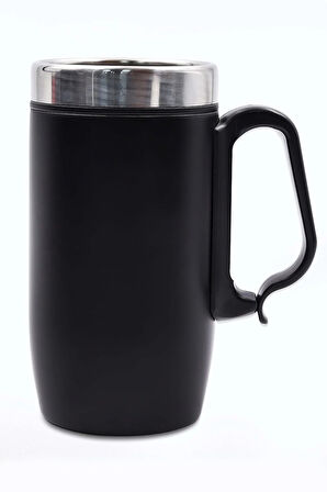 280 Ml Özel Kulplu Siyah Bardak Çelik Termos