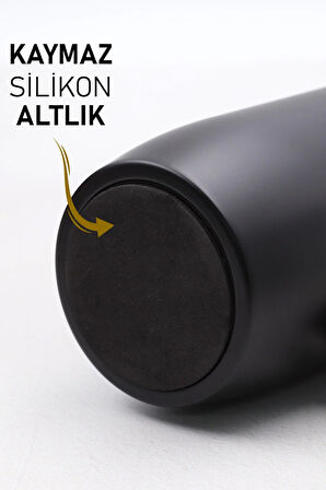 280 Ml Özel Kulplu Siyah Bardak Çelik Termos