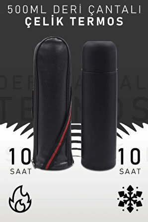 500 Ml Deri Çantalı Termos
