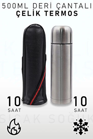 500 Ml Deri Çantalı Termos