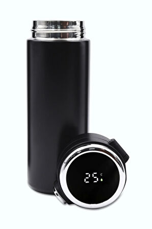 450 Ml Kilitli Siyah Dereceli Termos