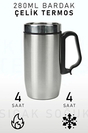 280ml Kulplu Çelik Termos