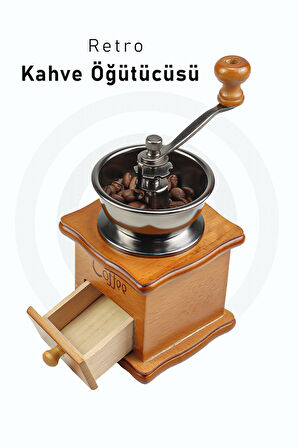 Retro Kahve Öğütücü Ahşap Kahve Değirmeni