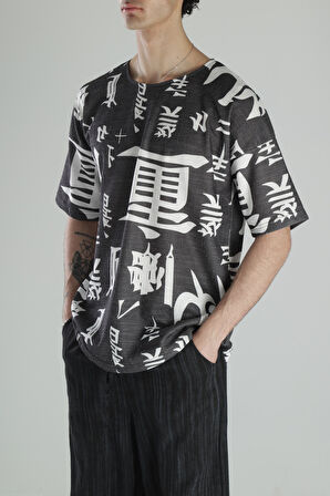 Chinese Detaylı Pamuk T-Shirt