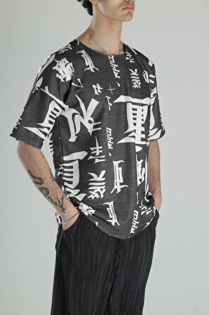 Chinese Detaylı Pamuk T-Shirt